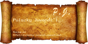 Pulszky Juvenál névjegykártya